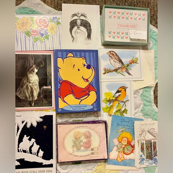 Bundle of 100 Assorted Greeting bday Thank You & blank cards stickers Hallmark - Picture 6 of 8